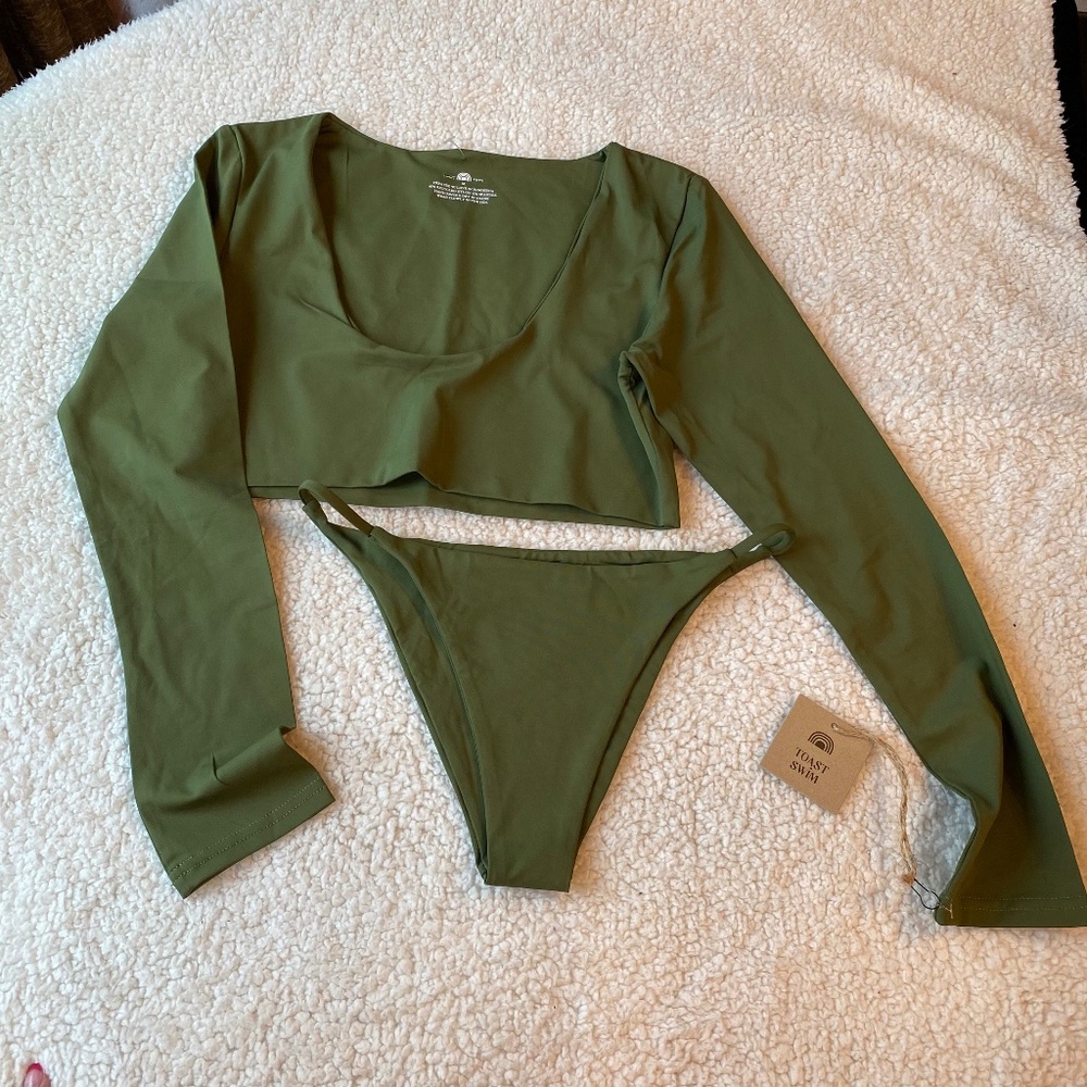 Toast Swim x Free People signature surf crop and bottoms 14292